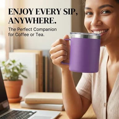 Custom 14oz Leak Proof Straw Lid Coffee Cup thumbnail 3
