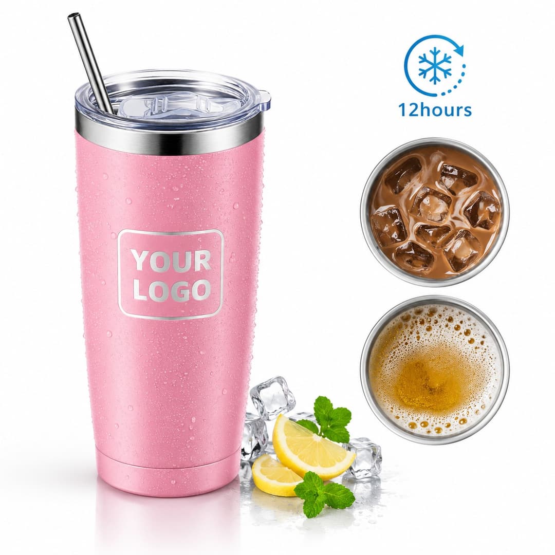 custom powder coated stainless steel coffee cup 20oz