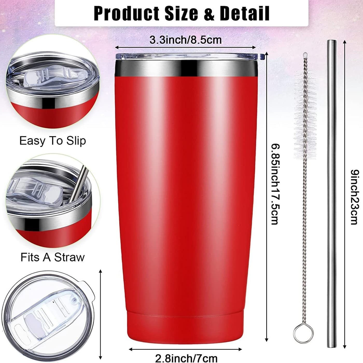 custom gift set stainless steel tumbler 20oz detail image 2