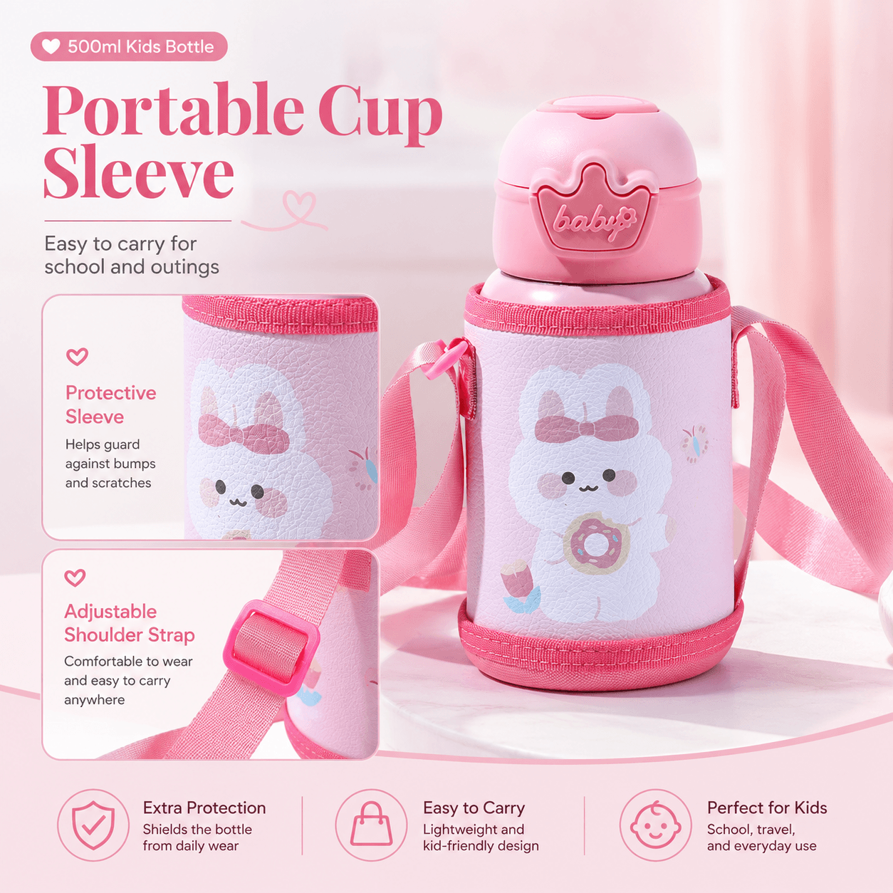 Custom 500ml Kids Water Bottle thumbnail 2