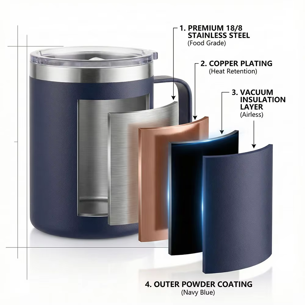 Custom 14oz Leak Proof Straw Lid Coffee Cup thumbnail 4