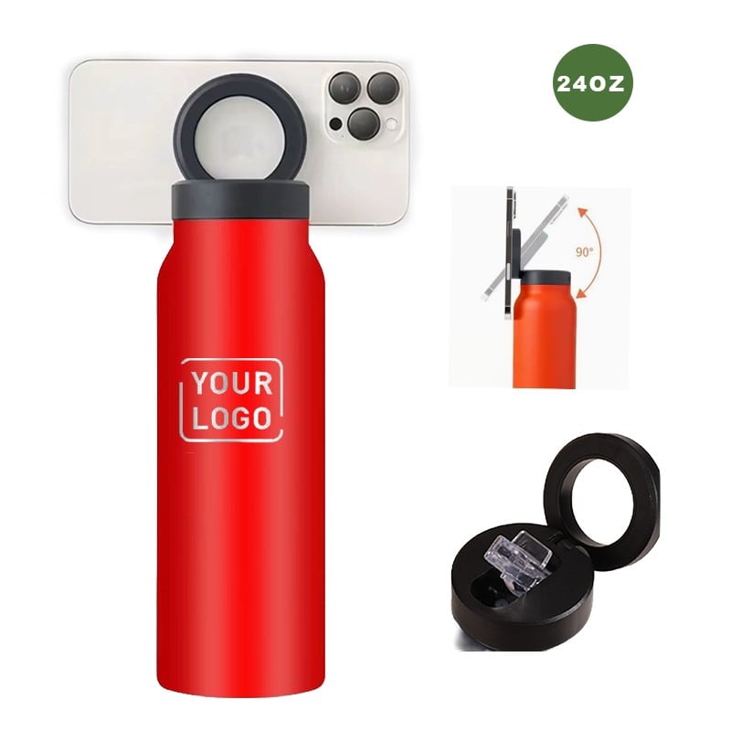 Custom 24oz Magnetic Phone Holder Sports Bottle thumbnail 1