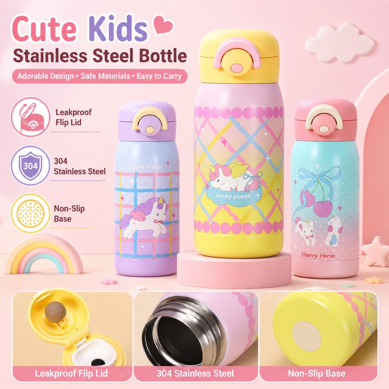 Custom 300mL Frosted Kids Water Bottle thumbnail 1