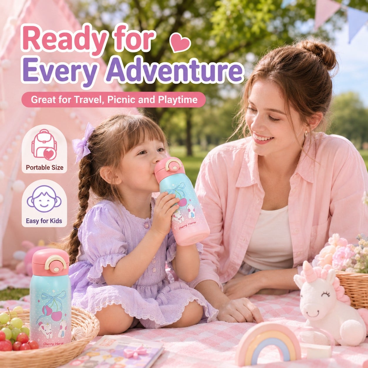 Custom 300mL Frosted Kids Water Bottle thumbnail 3