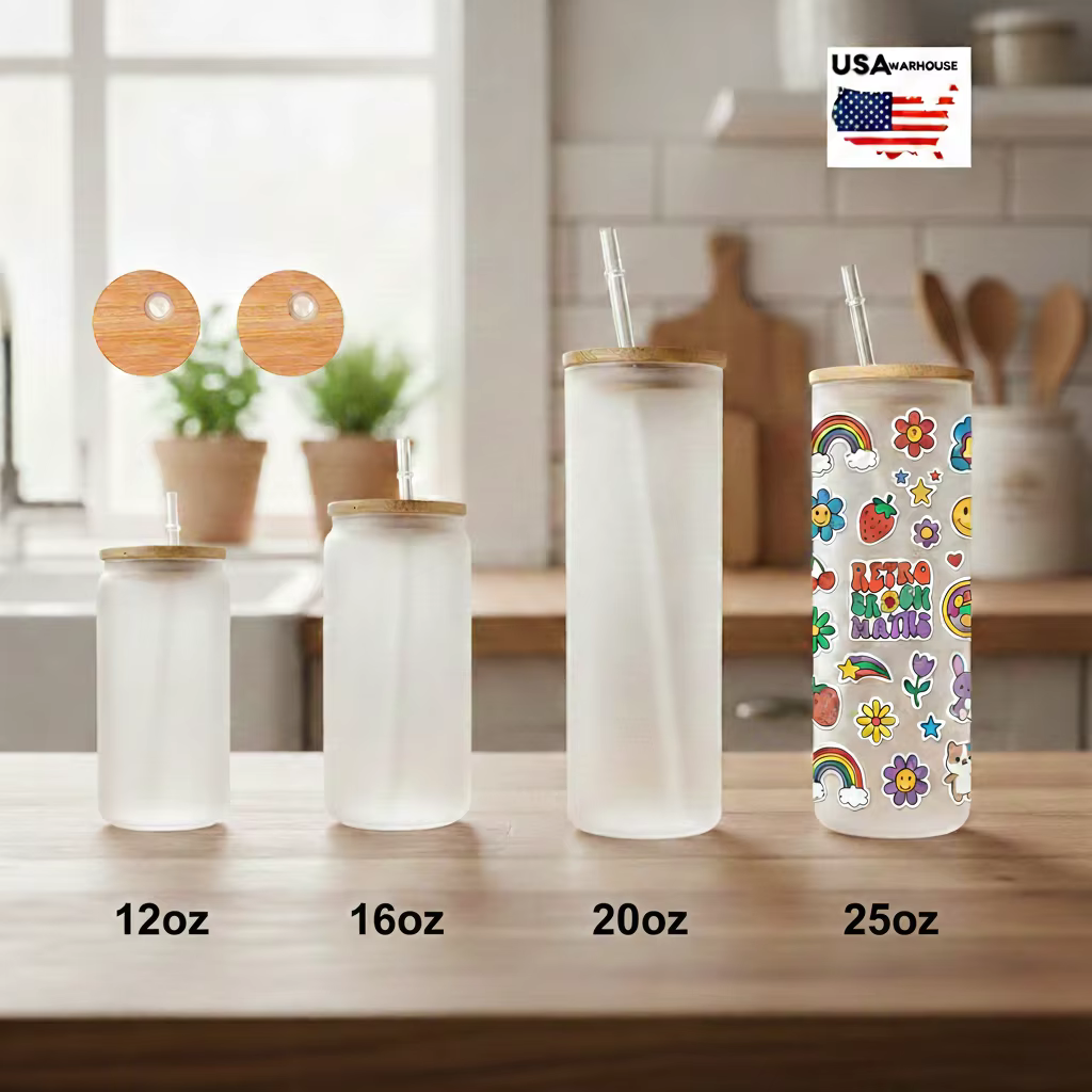 Frosted borosilicate glass tumblers