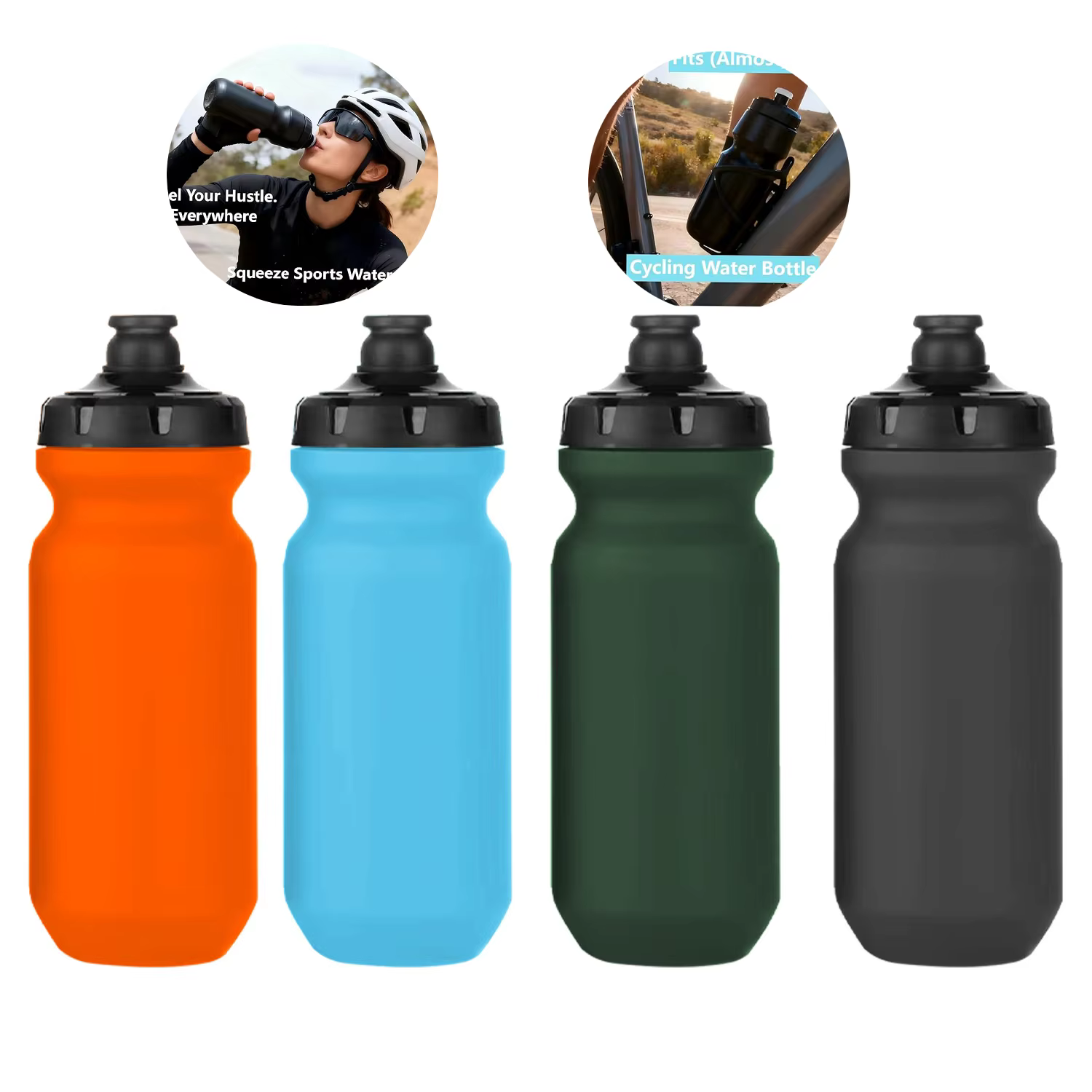 Custom plastic squeeze sports bottles