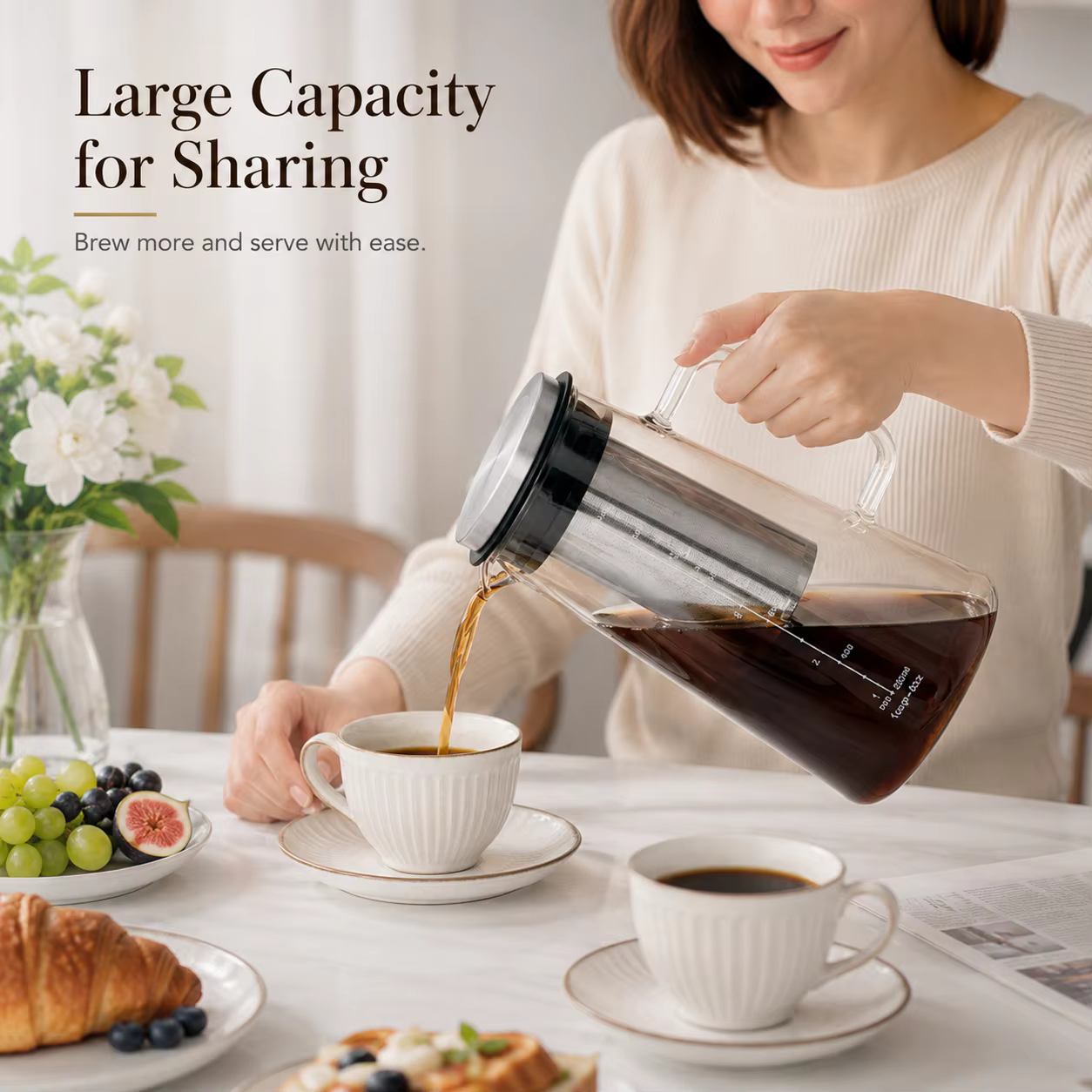custom 1L borosilicate glass carafe application scenario 1