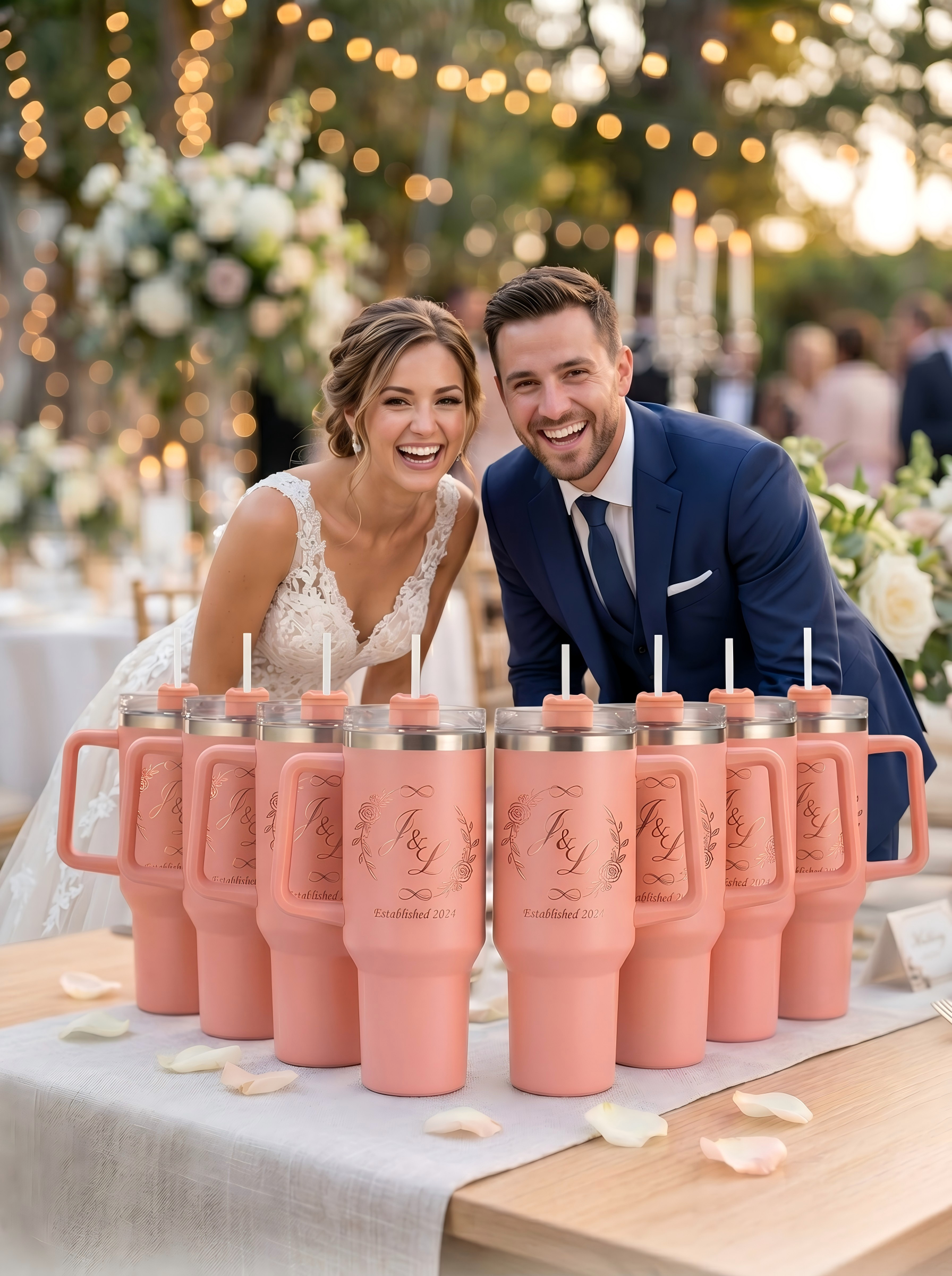 Wedding gifting tumblers customized for event suppliers