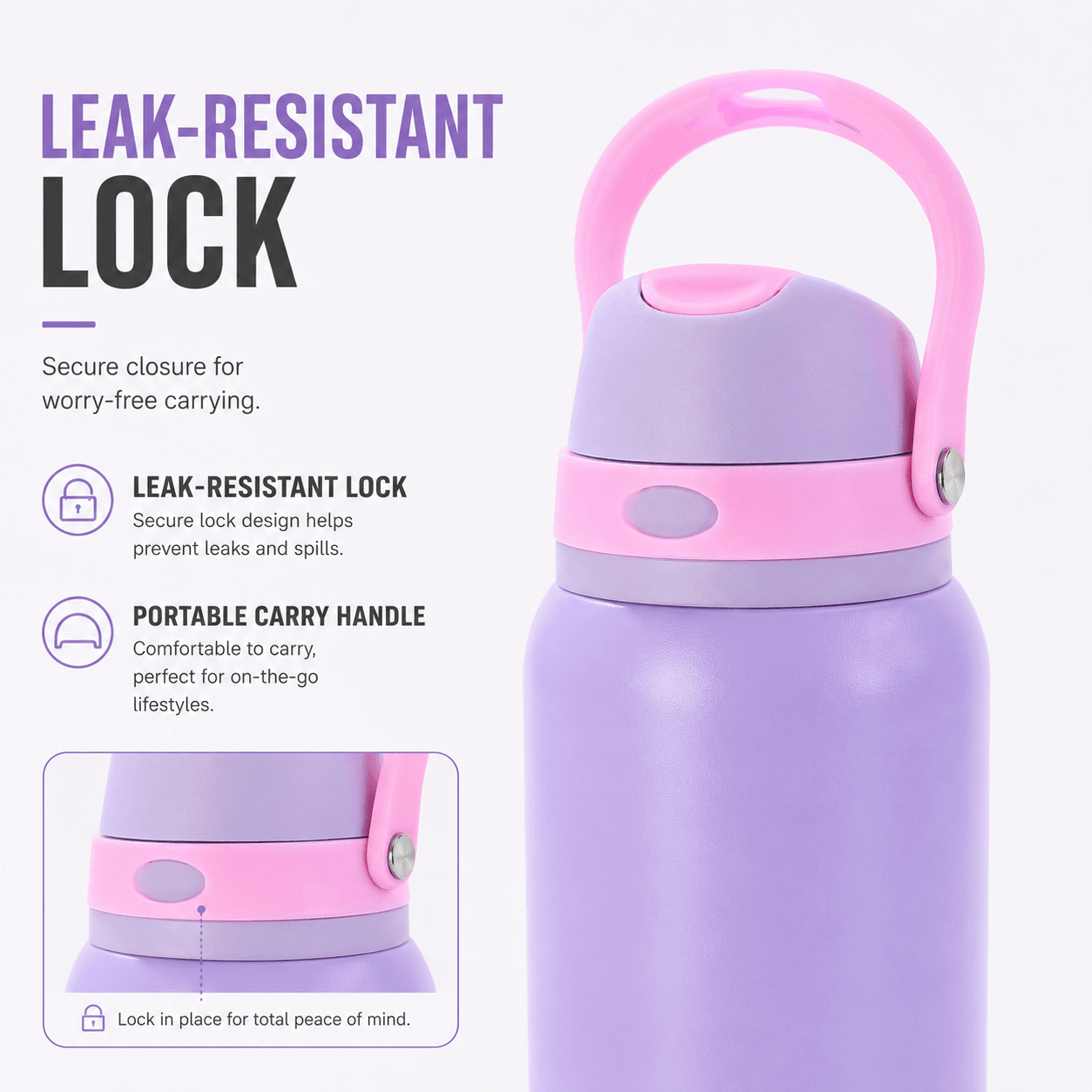 custom stainless steel water bottle detail image 2