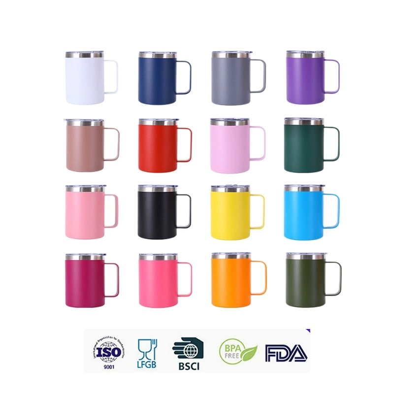 custom vacuum insulated stainless steel coffee cup 14oz detail image 2