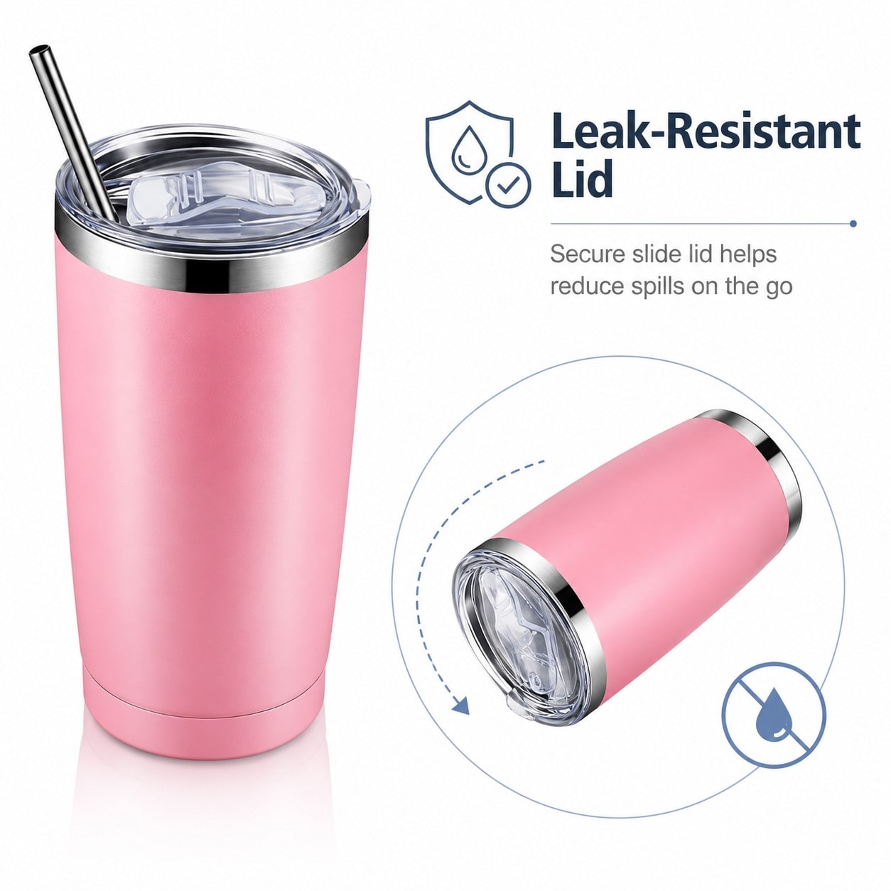 custom vacuum insulated stainless steel coffee cup 20oz detail image 3