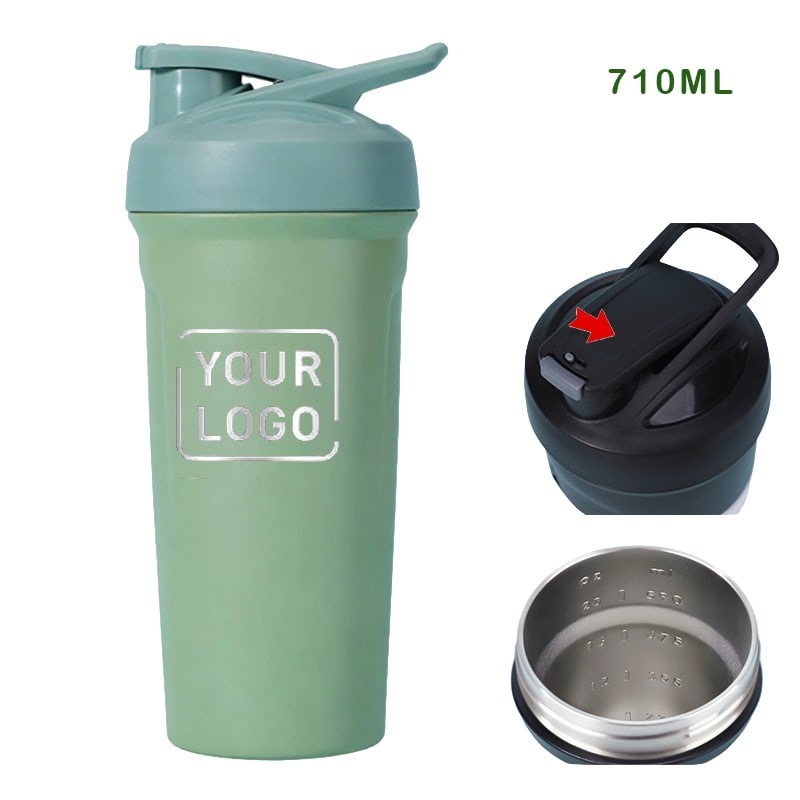 custom shaker stainless steel sports bottle 24oz