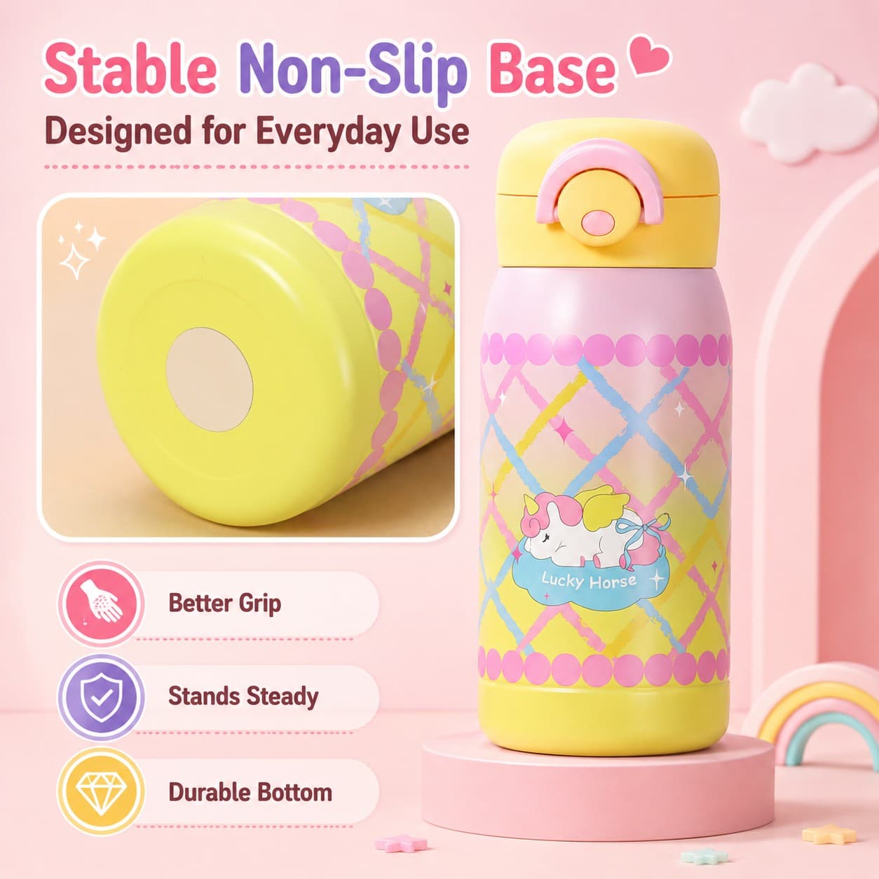 custom frosted kids stainless steel water bottle 300mL detail image 2
