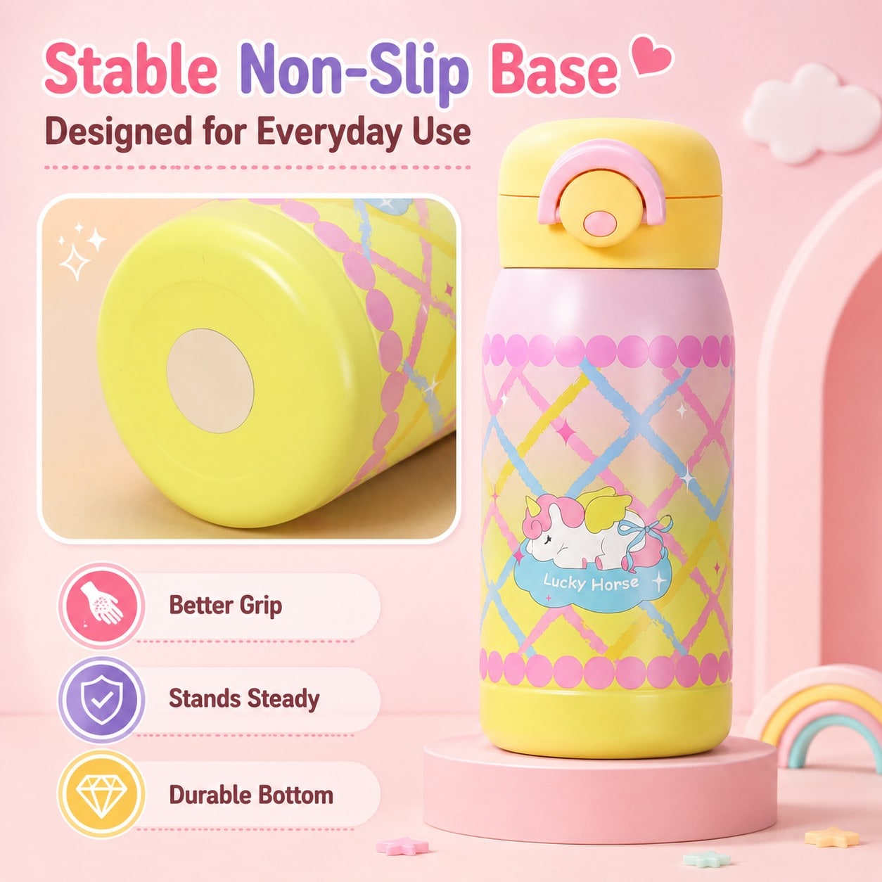 custom frosted kids stainless steel water bottle 300mL detail image 2