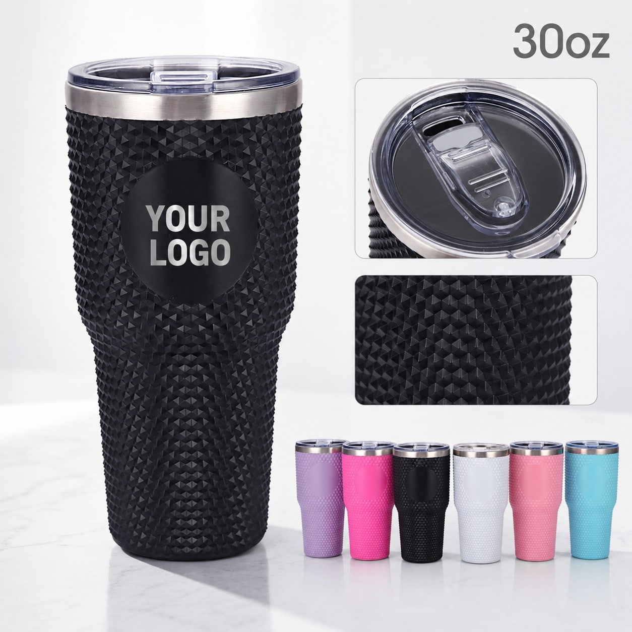 wholesale diamond style stainless steel tumbler 30oz