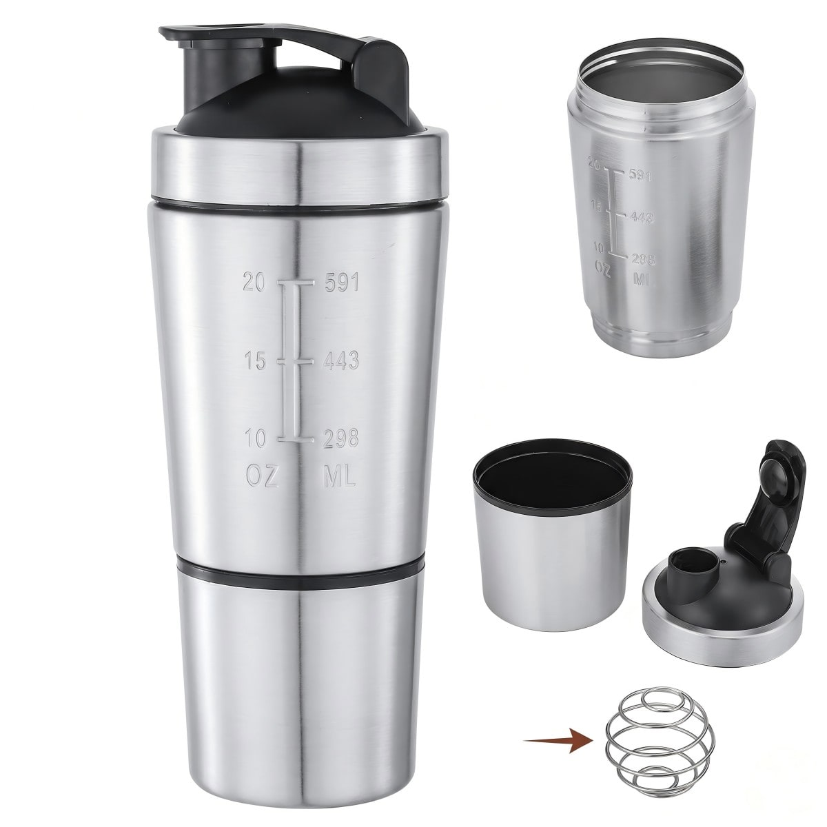wholesale shaker stainless steel sports bottle detail image 1