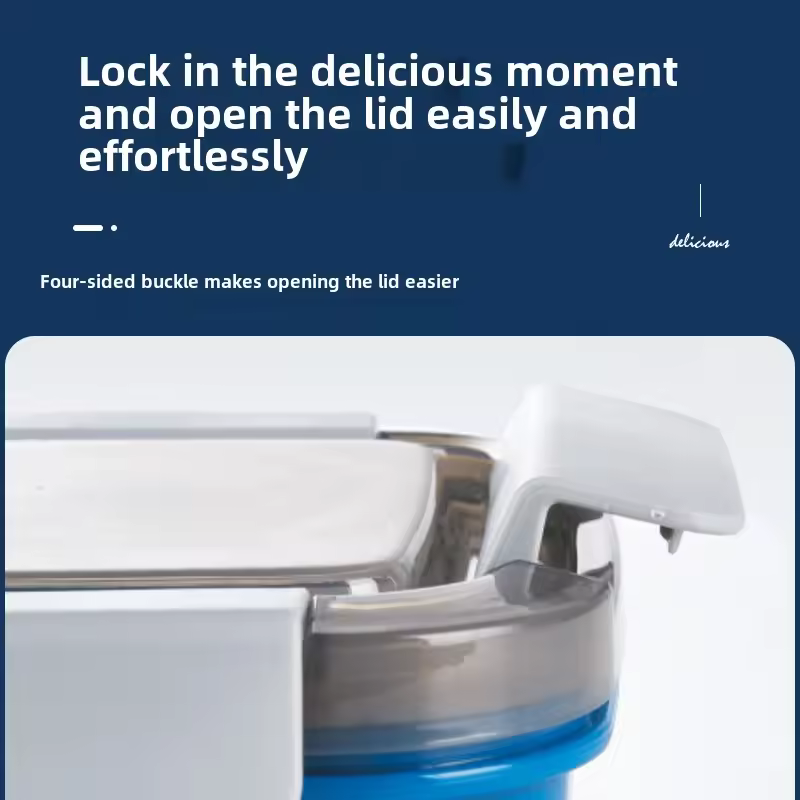 large capacity PP four-sided buckle lunch box detail image 3